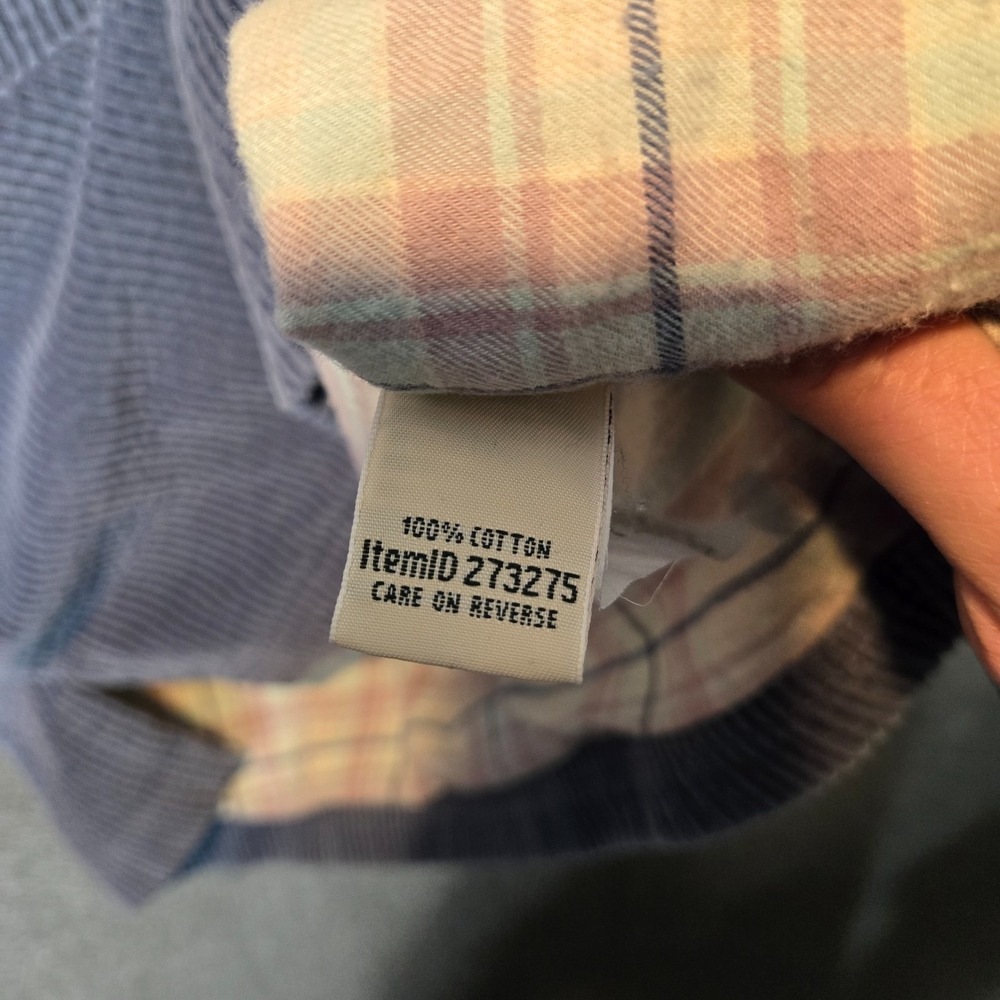 LL Bean Shirt Jacket Womens XS Blue Corduroy Plaid Flannel Lined Shacket - Picture 6 of 9